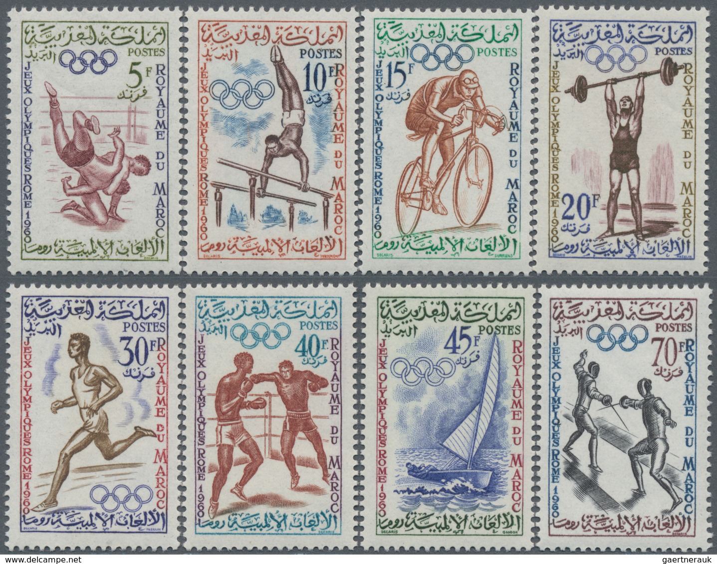 Thematik: Olympische Spiele / Olympic Games: 1960, MOROCCO: Summer Olympics Rome Complete Set Of Eig - Sonstige & Ohne Zuordnung