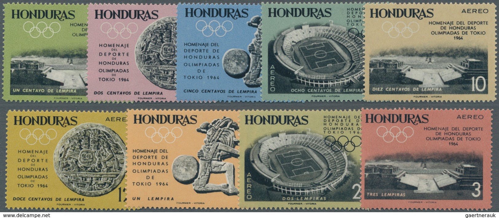 Thematik: Olympische Spiele / Olympic Games: 1964, HONDURAS: Summer Olympics Tokyo Complete Set Of N - Sonstige & Ohne Zuordnung