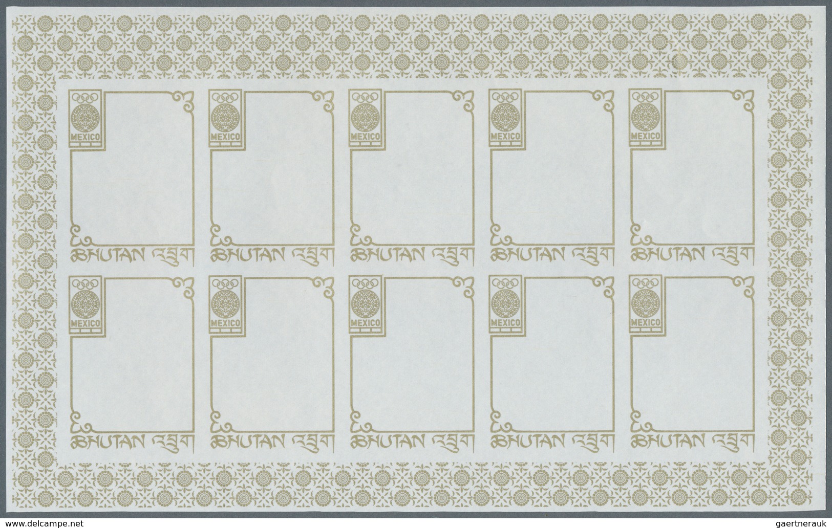 Thematik: Olympische Spiele / olympic games: 1968, Bhutan. Progressive proofs set of sheets for the