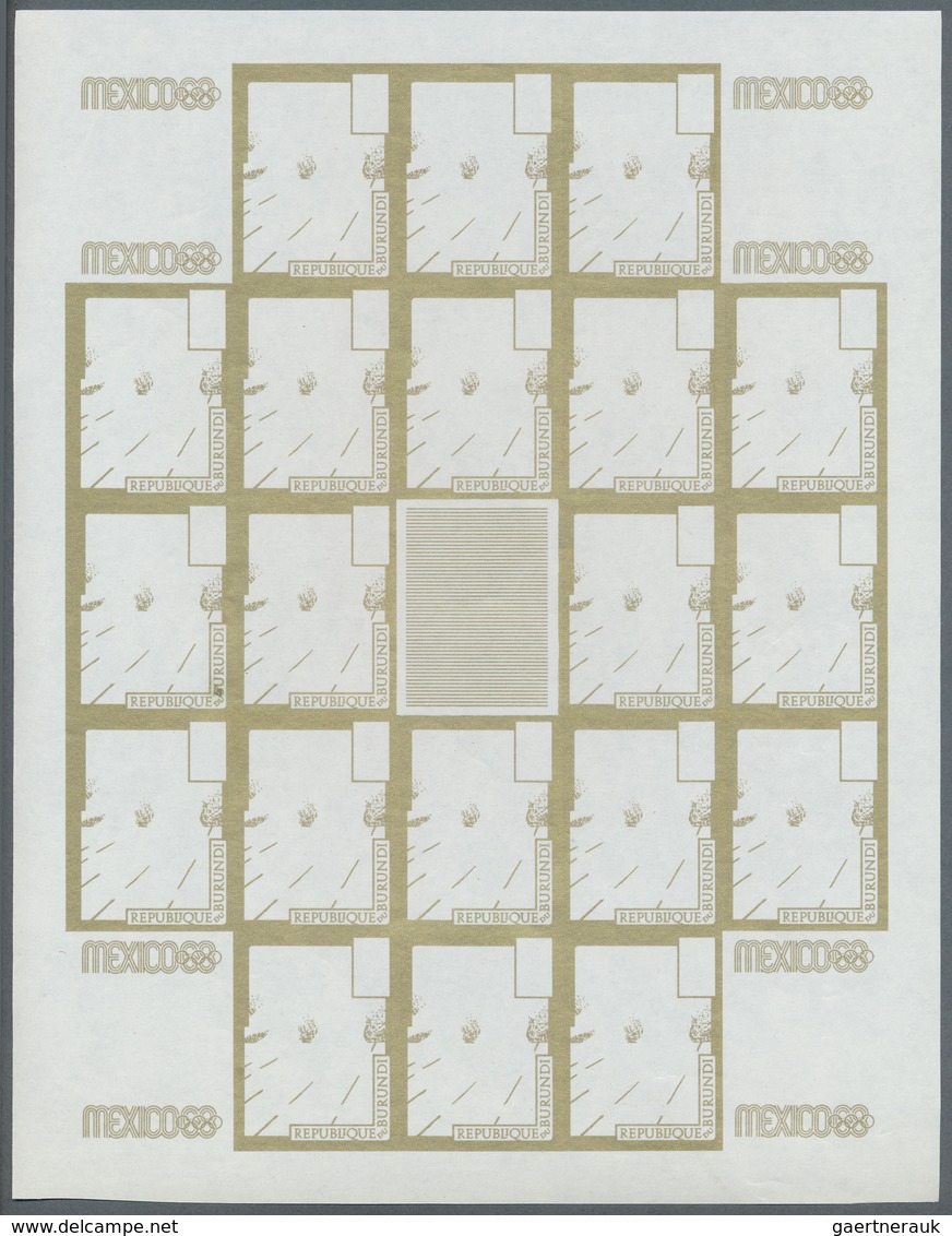 Thematik: Olympische Spiele / Olympic Games: 1968, Burundi. Progressive Proofs Set Of Sheets For The - Sonstige & Ohne Zuordnung