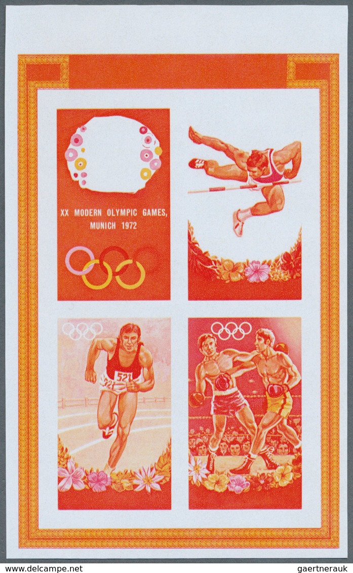 Thematik: Olympische Spiele / Olympic Games: 1972, Cook Islands. Progressive Proofs Set Of Sheets Fo - Sonstige & Ohne Zuordnung