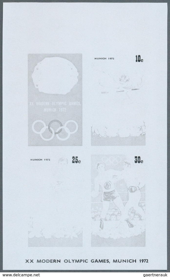 Thematik: Olympische Spiele / olympic games: 1972, Cook Islands. Progressive proofs set of sheets fo