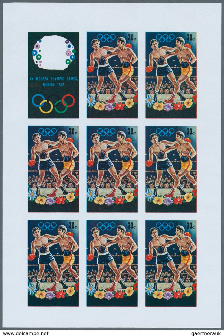 Thematik: Olympische Spiele / olympic games: 1972, Cook Islands. Progressive proofs set of sheets fo