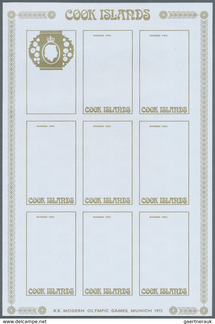 Thematik: Olympische Spiele / olympic games: 1972, Cook Islands. Progressive proofs set of sheets fo