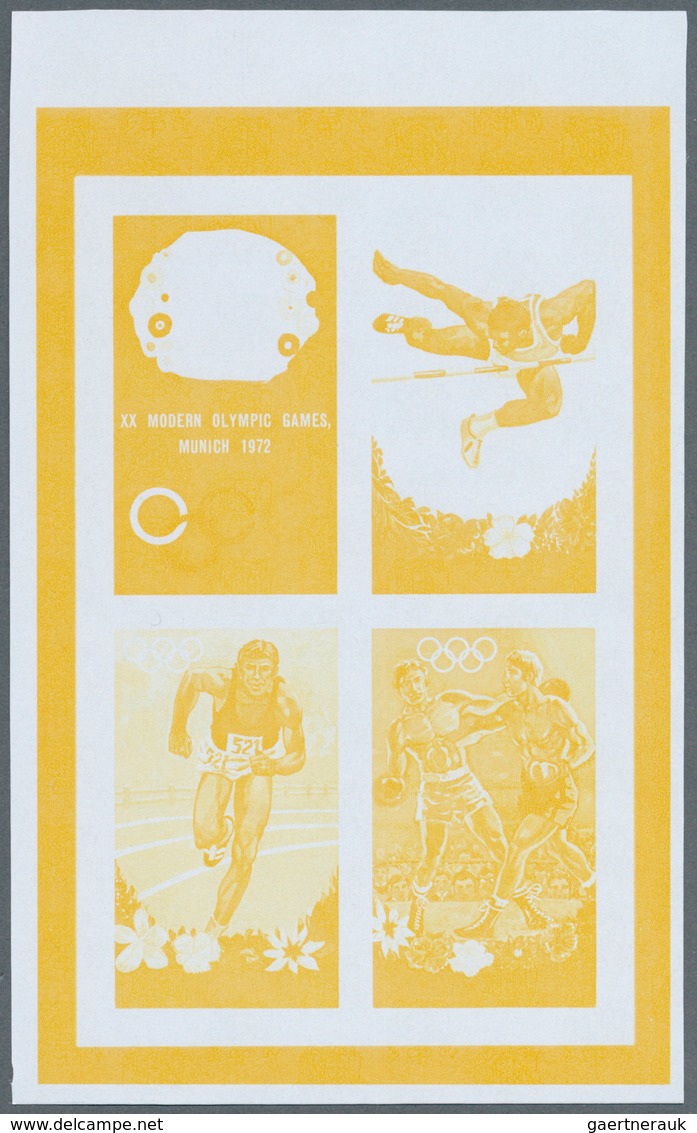 Thematik: Olympische Spiele / olympic games: 1972, Cook Islands. Progressive proofs set of sheets fo