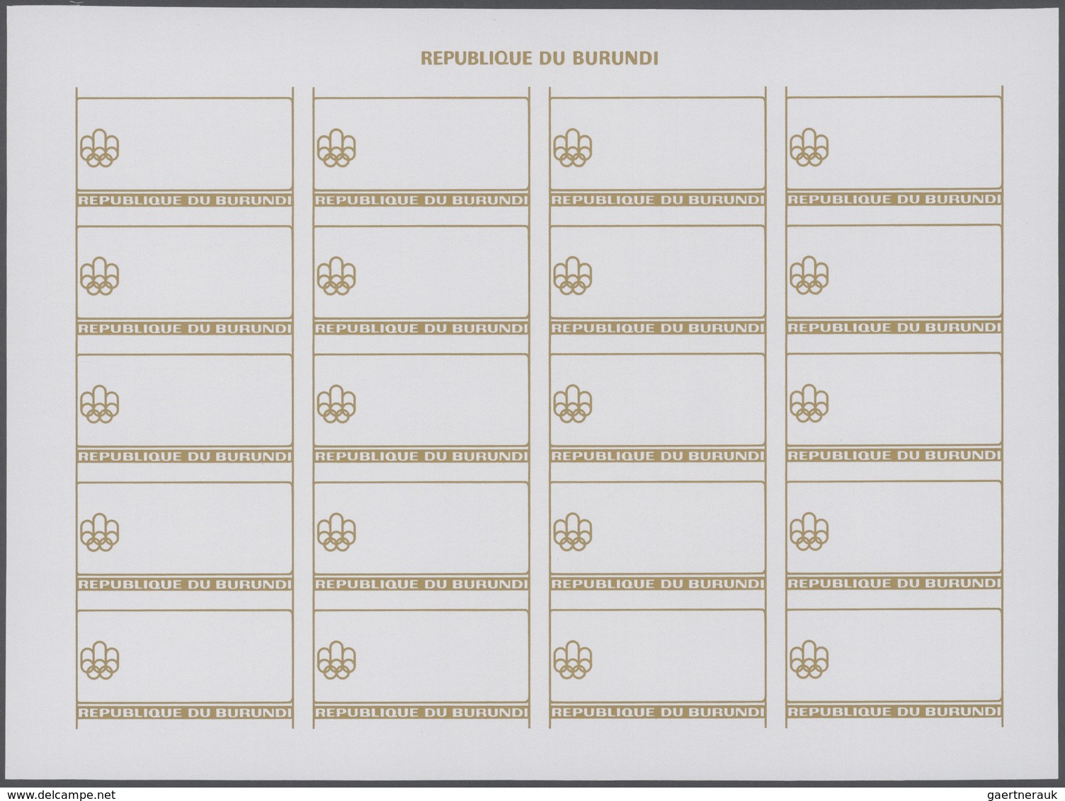 Thematik: Olympische Spiele / Olympic Games: 1976, Burundi. Progressive Proofs Set Of Sheets For The - Sonstige & Ohne Zuordnung