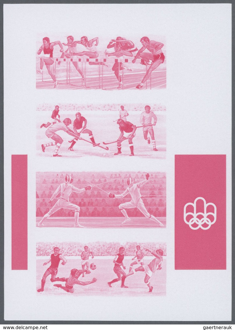 Thematik: Olympische Spiele / olympic games: 1976, Cook Islands. Progressive proofs for the souvenir