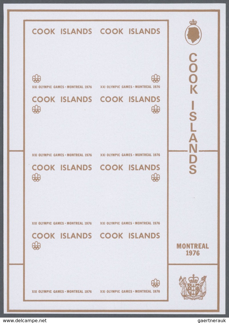 Thematik: Olympische Spiele / olympic games: 1976, Cook Islands. Progressive proofs for the souvenir