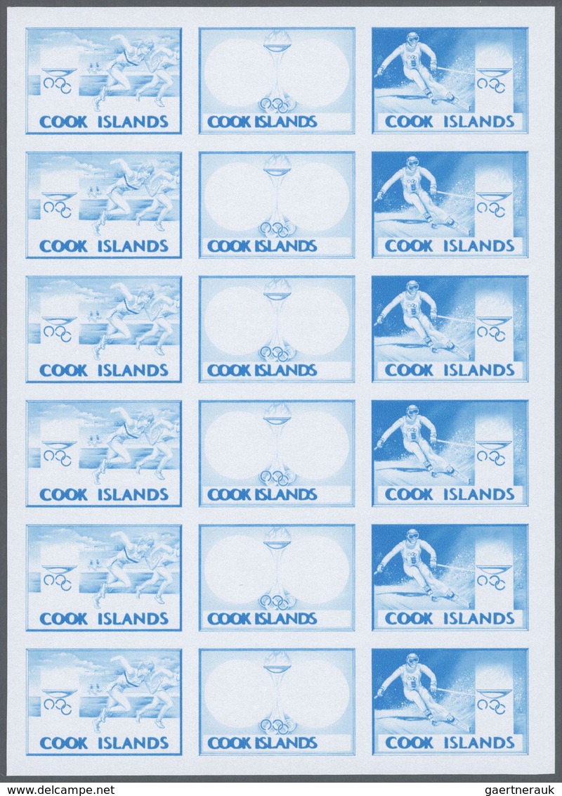 Thematik: Olympische Spiele / olympic games: 1990, Cook Islands. Progressive proofs set of sheets fo