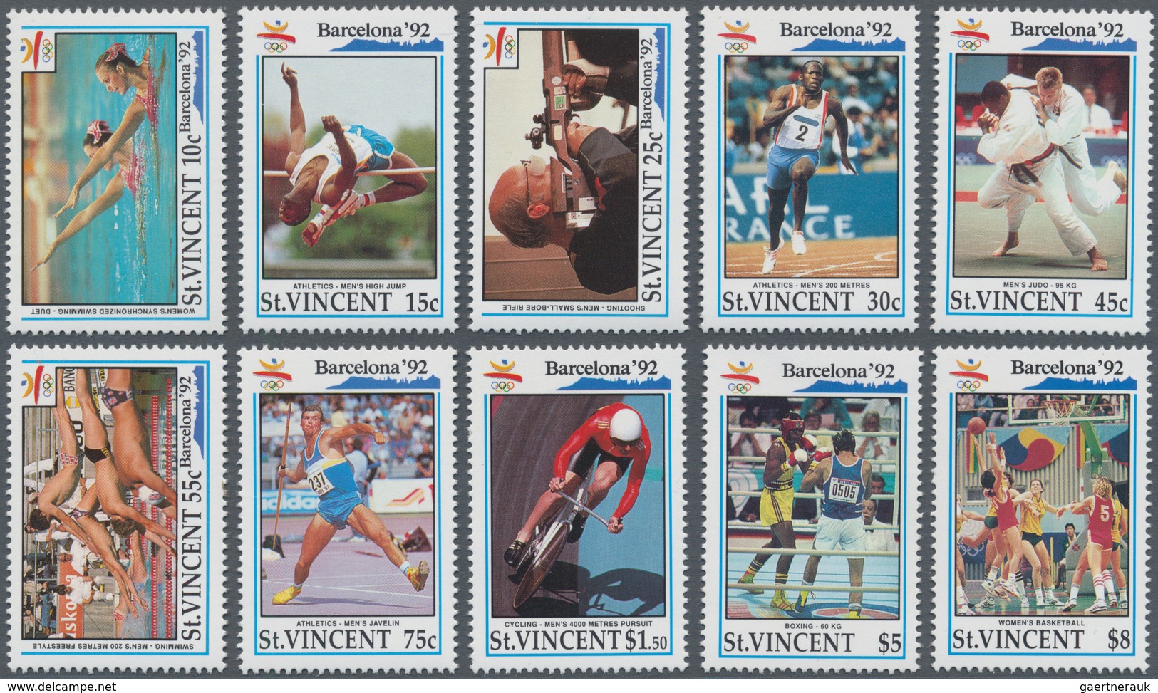 Thematik: Olympische Spiele / Olympic Games: 1992, ST. VINCENT: Summer Olympics Barcelona Complete S - Sonstige & Ohne Zuordnung