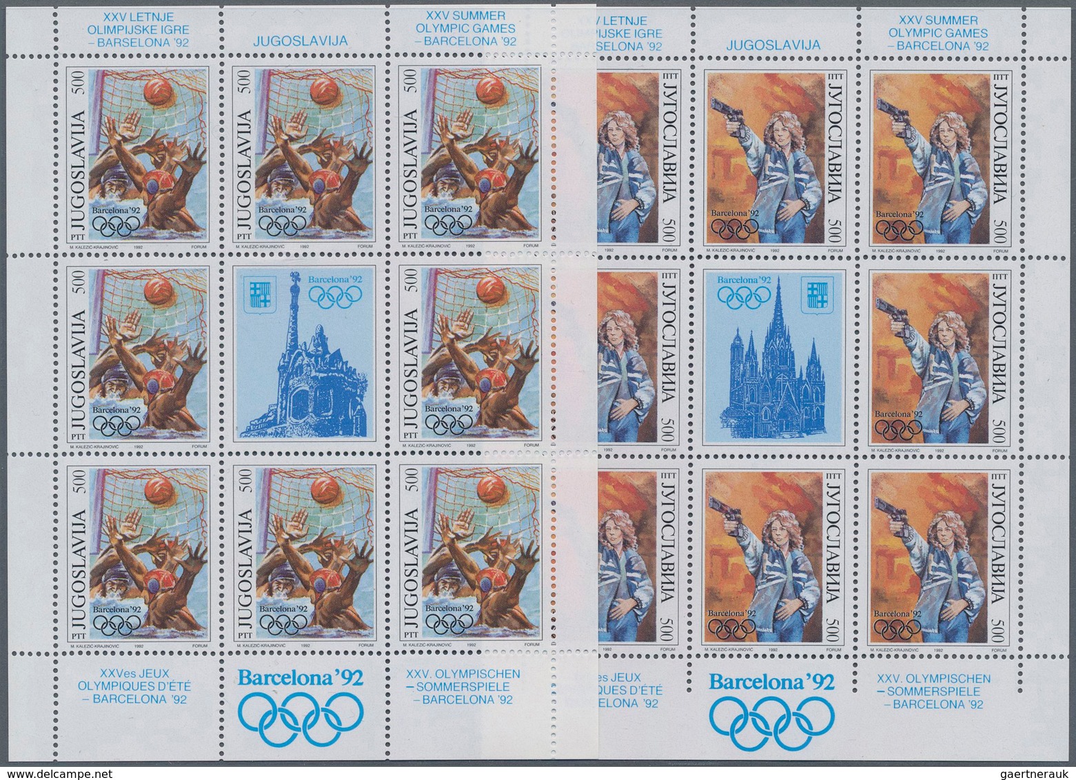 Thematik: Olympische Spiele / Olympic Games: 1992, Yugoslavia For Barcelona '92. Lot Of 1,000 Olympi - Sonstige & Ohne Zuordnung