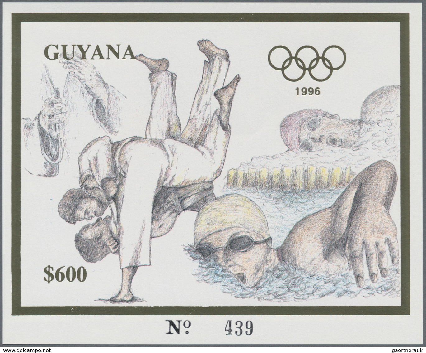 Thematik: Olympische Spiele / Olympic Games: 1993, Guyana. Complete Set Of 5 Times 2 GOLD And SILVER - Altri & Non Classificati
