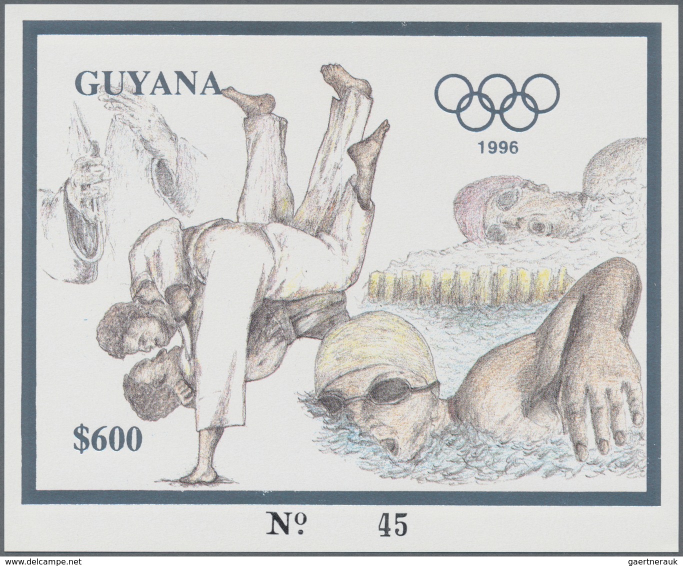 Thematik: Olympische Spiele / Olympic Games: 1993, Guyana. Complete Set Of 5 Times 2 GOLD And SILVER - Altri & Non Classificati