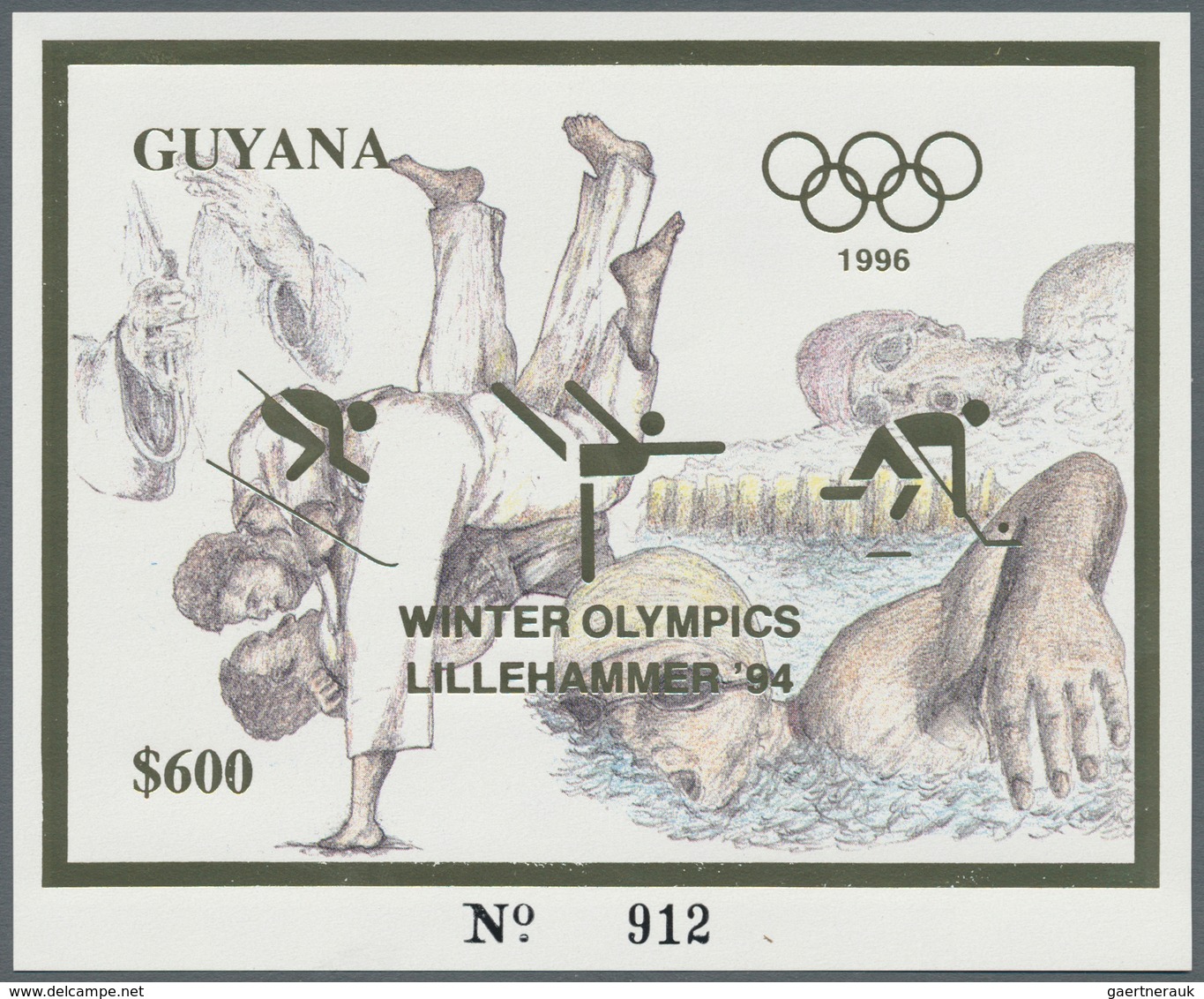 Thematik: Olympische Spiele / Olympic Games: 1993, Guyana. Set Of 100 GOLD Souvenir Sheets And 100 S - Sonstige & Ohne Zuordnung