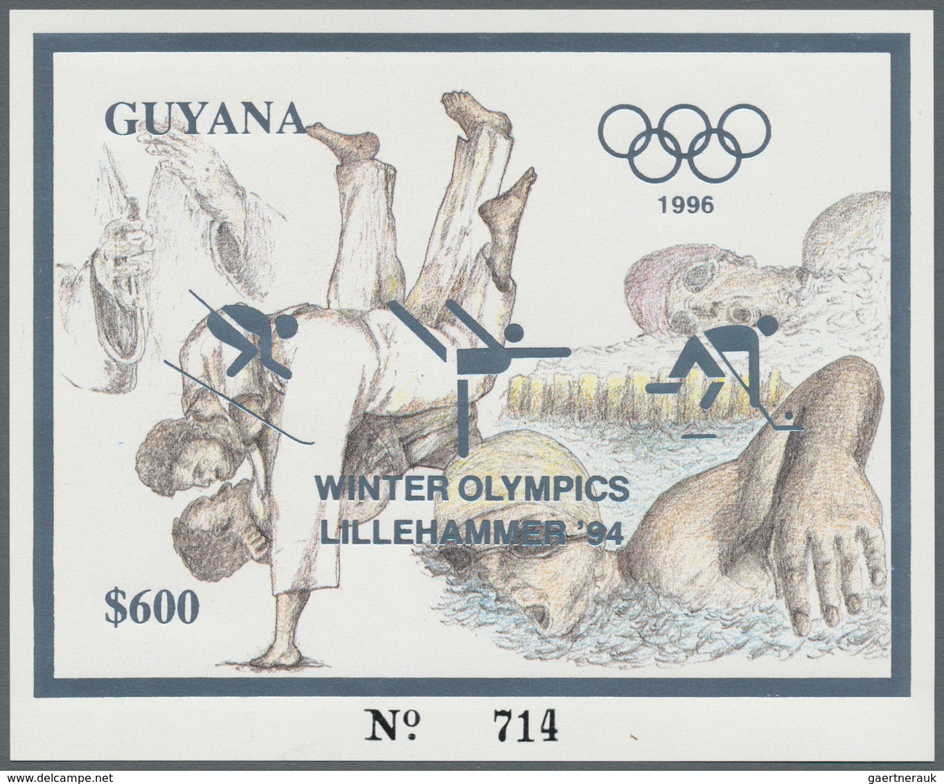 Thematik: Olympische Spiele / Olympic Games: 1993, Guyana. Set Of 100 GOLD Souvenir Sheets And 100 S - Altri & Non Classificati