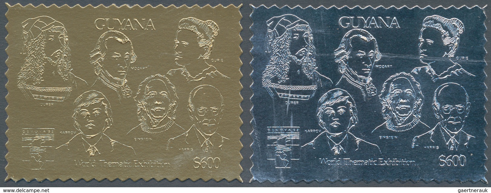 Thematik: Persönlichkeiten / Personalities: 1992, Guyana. Lot Of 100 GOLD Stamps And 100 SILVER Stam - Sonstige & Ohne Zuordnung