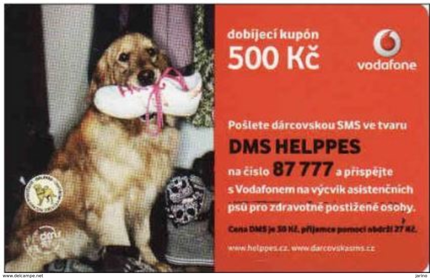 Tchéquie- Czechia, Recharge Vodafine Card, 500 Kč, Dog, Expires: 10. 02. 2013 - Tchéquie