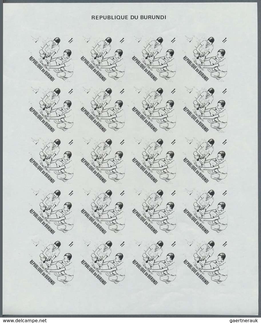 Thematik: Pfadfinder / boy scouts: 1967, Burundi. Progressive proofs set of sheets for the complete