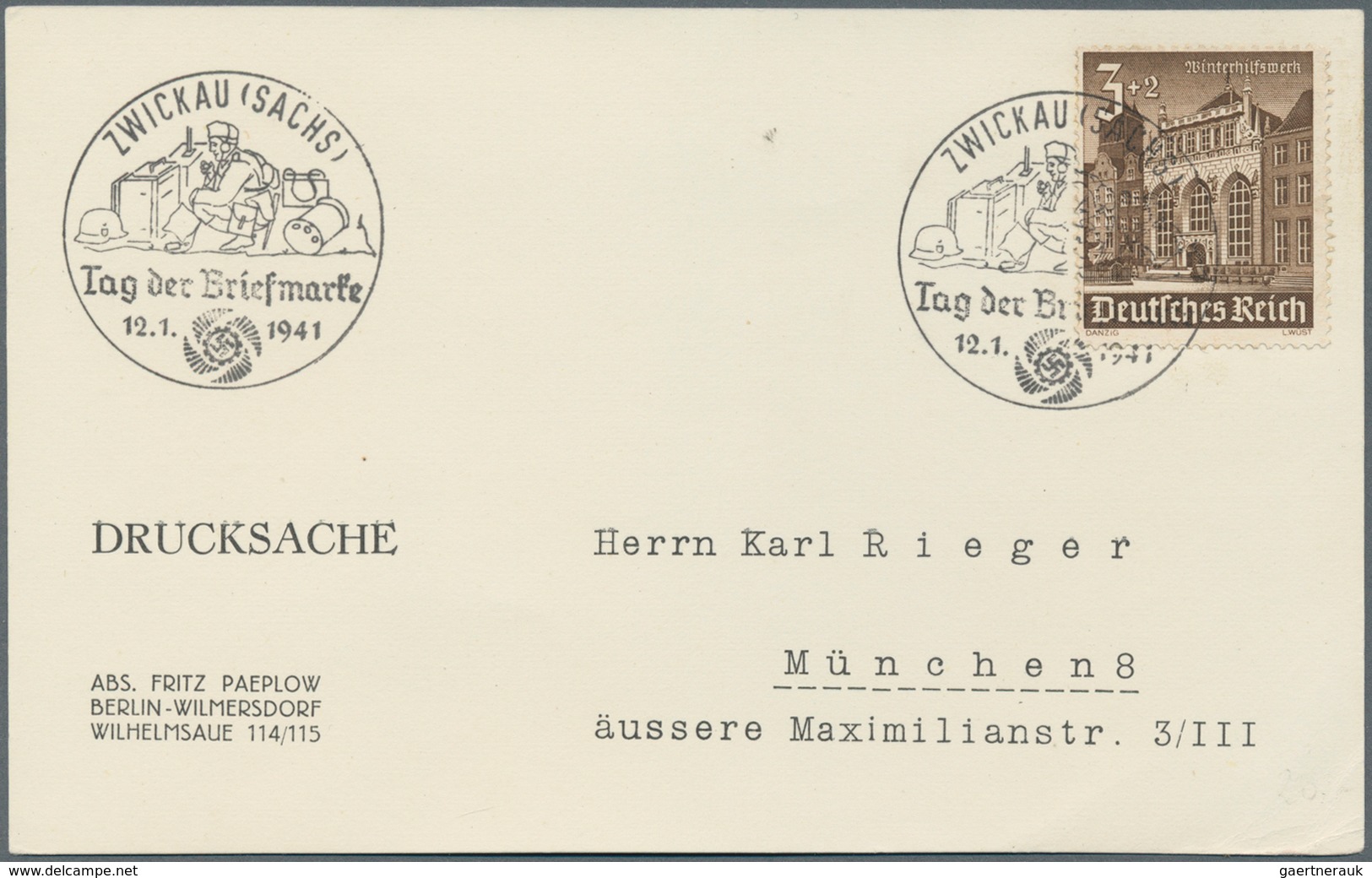 Thematik: Philatelie - Tag Der Briefmarke / Stamp Days: 1936/1943, III.Reich, Partie Von Ca. 86 Brie - Stamp's Day