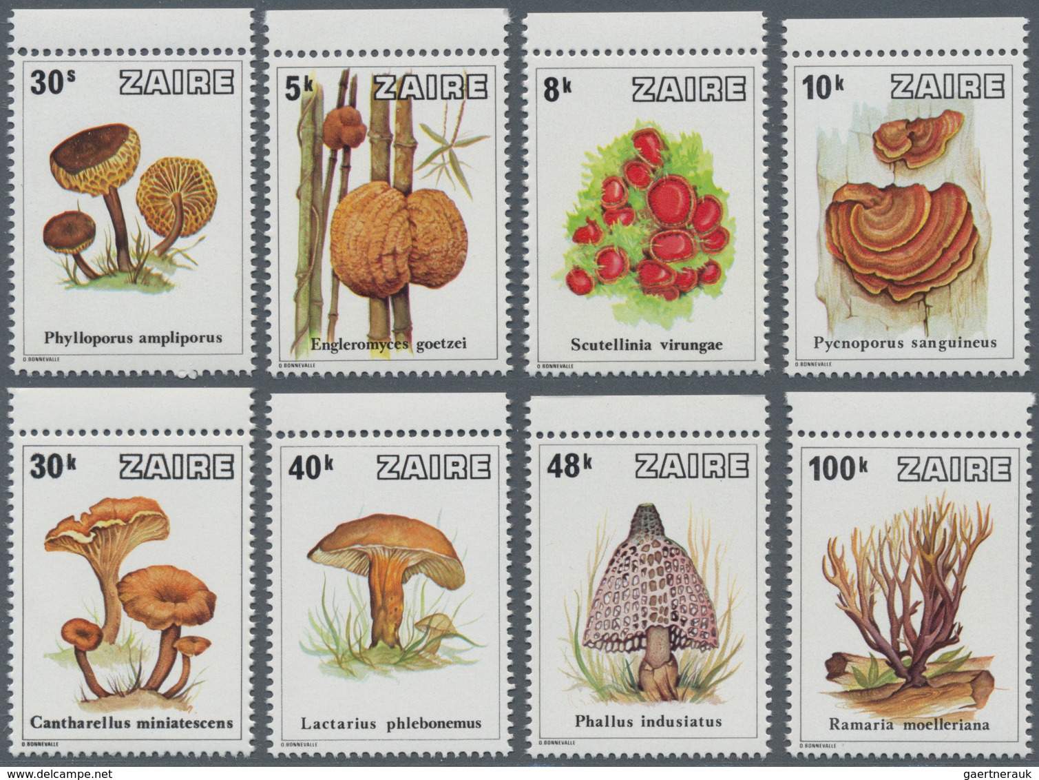 Thematik: Pilze / Mushrooms: 1979, ZAIRE: Mushrooms Complete Set Of Eight Stamps In An INVESTMENT LO - Pilze