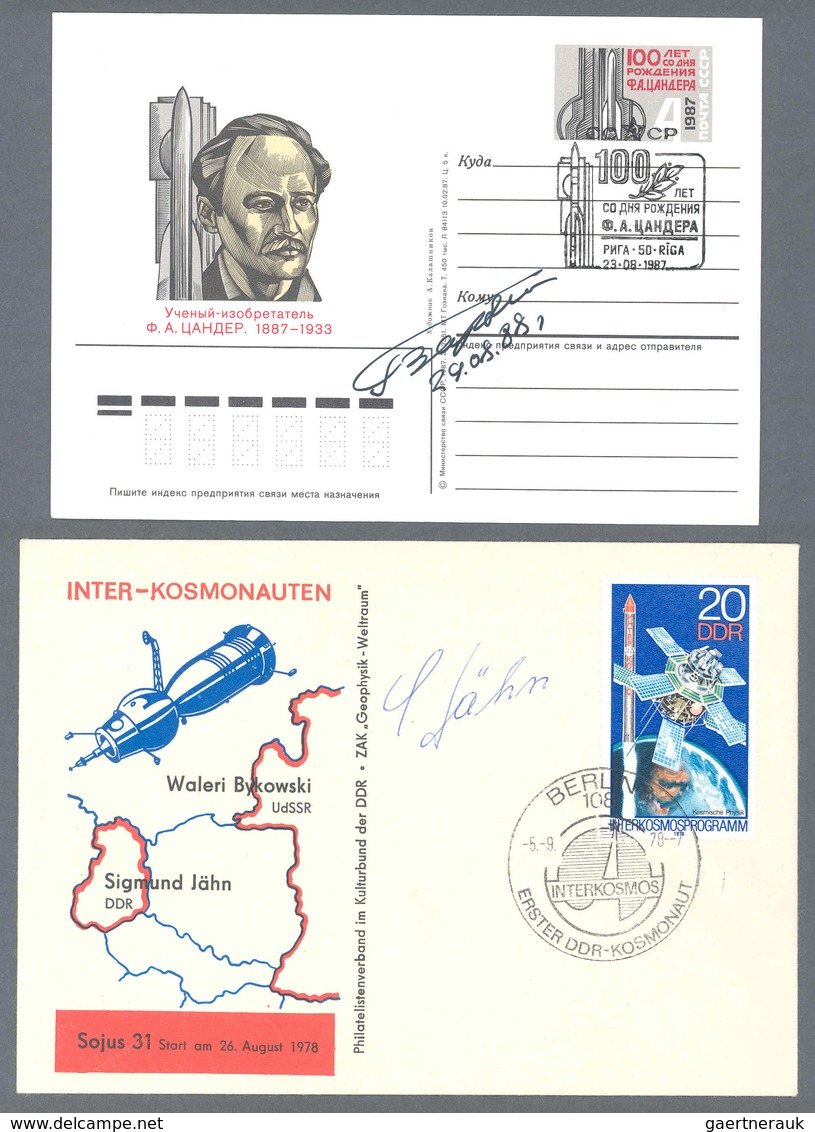 Thematik: Raumfahrt / astronautics: ca. 500 Briefe und Ganzsachen, dabei 24 Autogramme von Kosmonaut