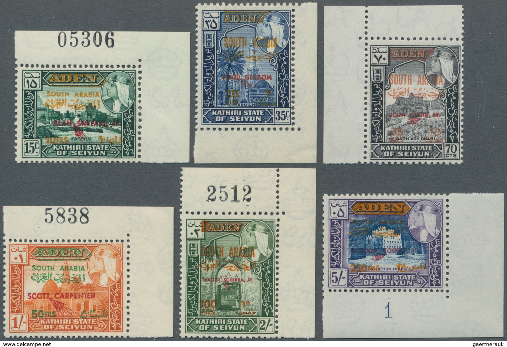 Thematik: Raumfahrt / Astronautics: 1967, ADEN (Kathiri State Of Seiyun): Definitives Set Of Six Wit - Sonstige & Ohne Zuordnung