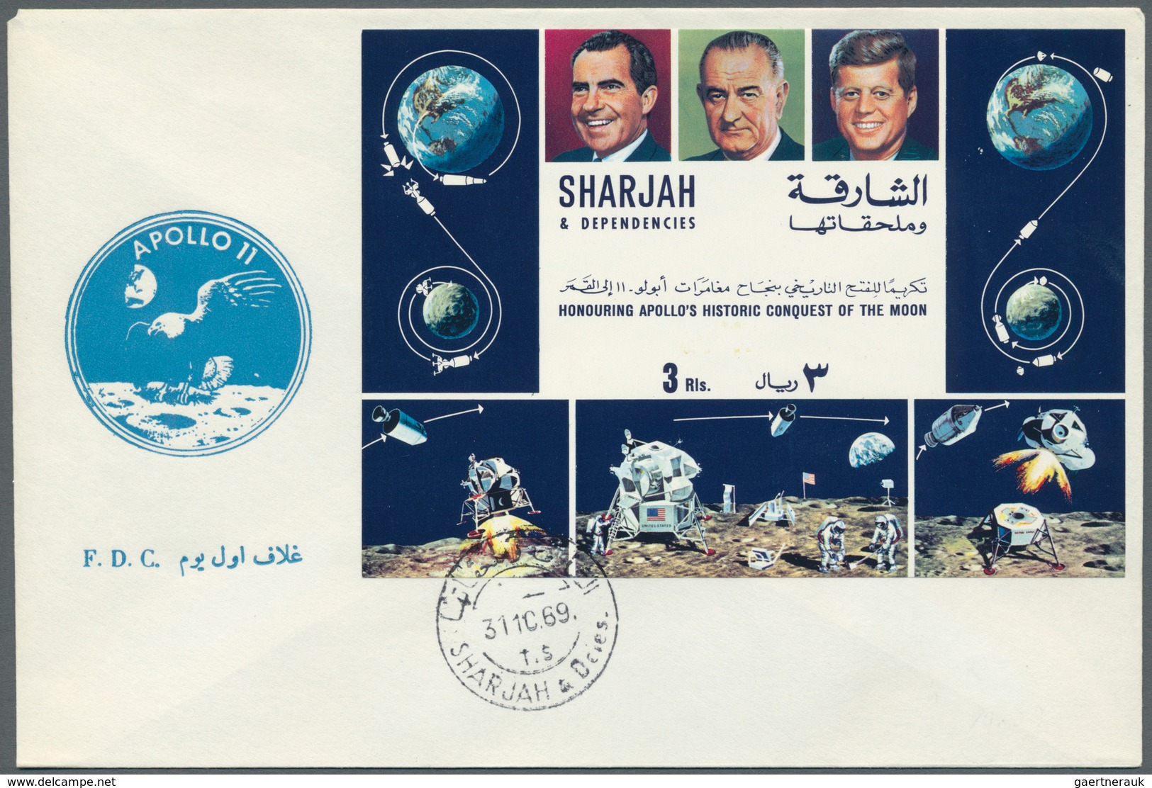 Thematik: Raumfahrt / Astronautics: 1969/1971, Sharjah, Assortment Of 27 (mainly Cacheted) Envelopes - Sonstige & Ohne Zuordnung