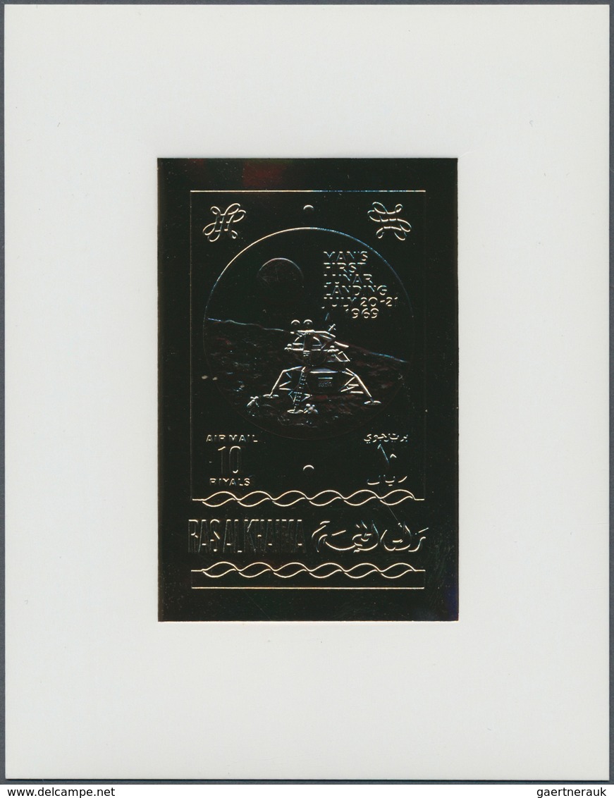Thematik: Raumfahrt / Astronautics: 1969/1972, RAS AL KHAIMA, U/m Collection Of Thematic GOLD And SI - Sonstige & Ohne Zuordnung