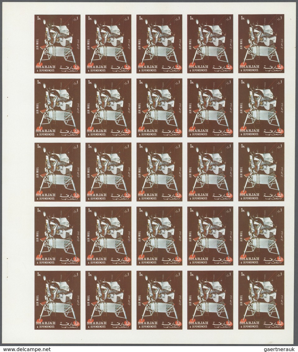 Thematik: Raumfahrt / Astronautics: 1972. Sharjah. Progressive Proof (6 Phases) In Complete Sheets O - Other & Unclassified