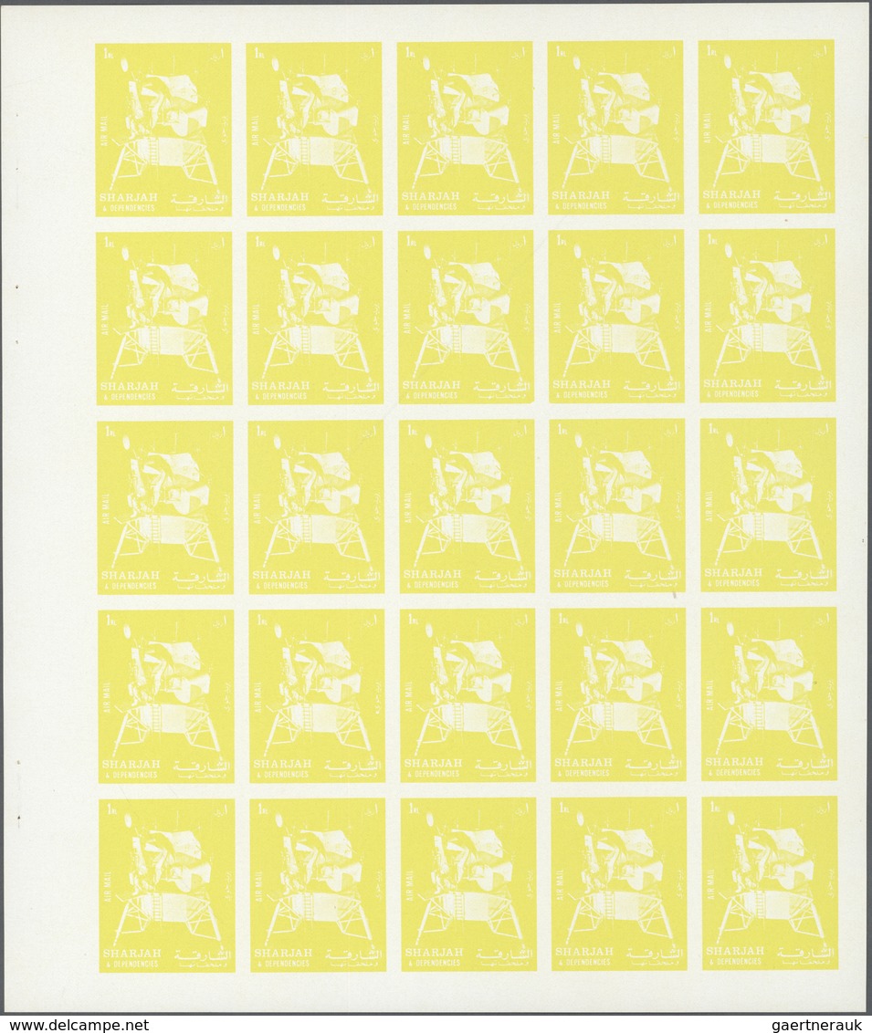 Thematik: Raumfahrt / Astronautics: 1972. Sharjah. Progressive Proof (6 Phases) In Complete Sheets O - Other & Unclassified