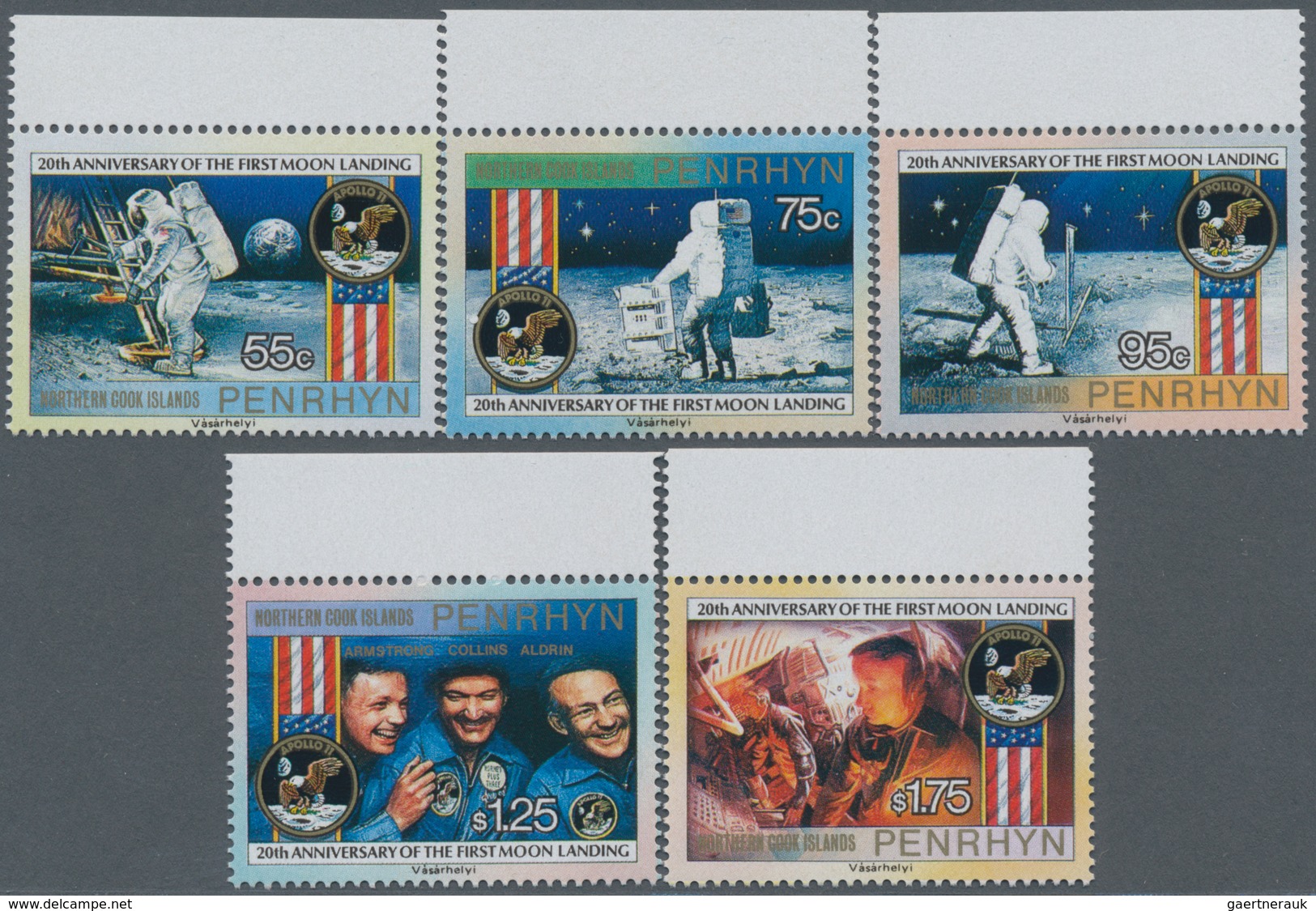 Thematik: Raumfahrt / Astronautics: 1989, PENRHYN: 20th Anniversary Of Moon Landing Complete Set Of - Sonstige & Ohne Zuordnung