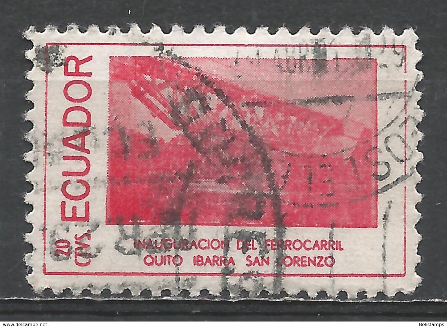 Ecuador 1957. Scott #619d (U) Railroad Scene - Equateur