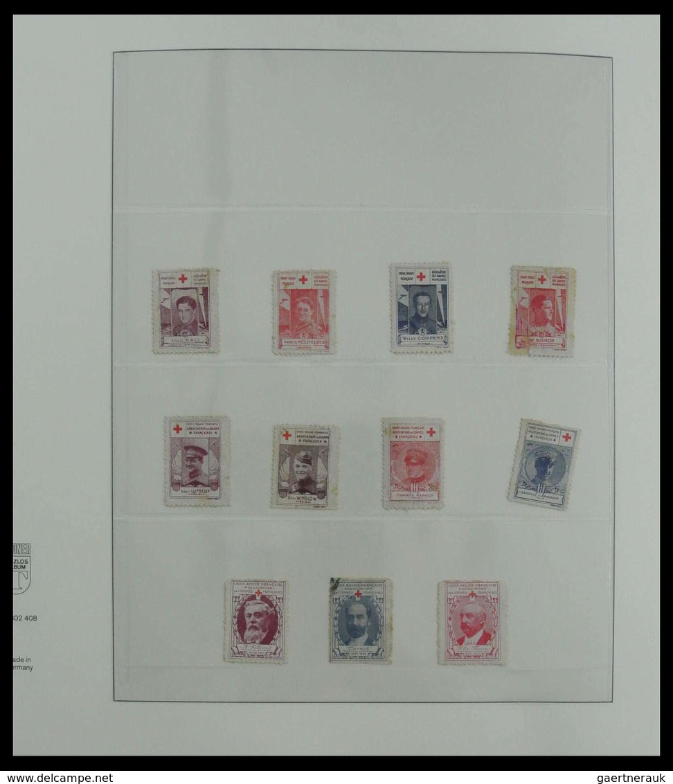 Thematik: Rotes Kreuz / red cross: Beautiful lot Red Cross cinderellas in album. Lot contains very m