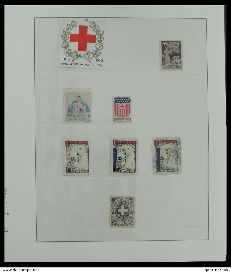 Thematik: Rotes Kreuz / red cross: Beautiful lot Red Cross cinderellas in album. Lot contains very m