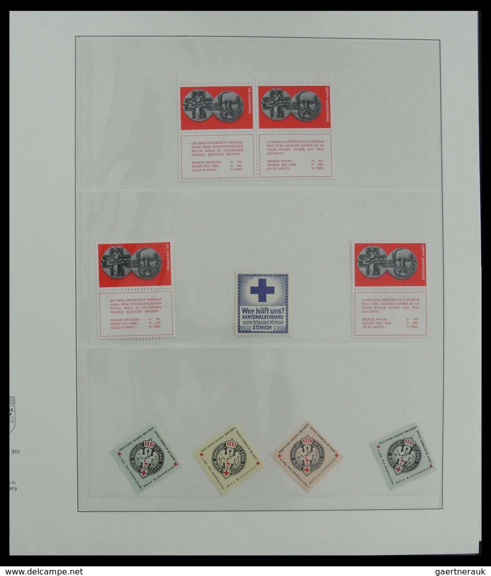 Thematik: Rotes Kreuz / red cross: Beautiful lot Red Cross cinderellas in album. Lot contains very m