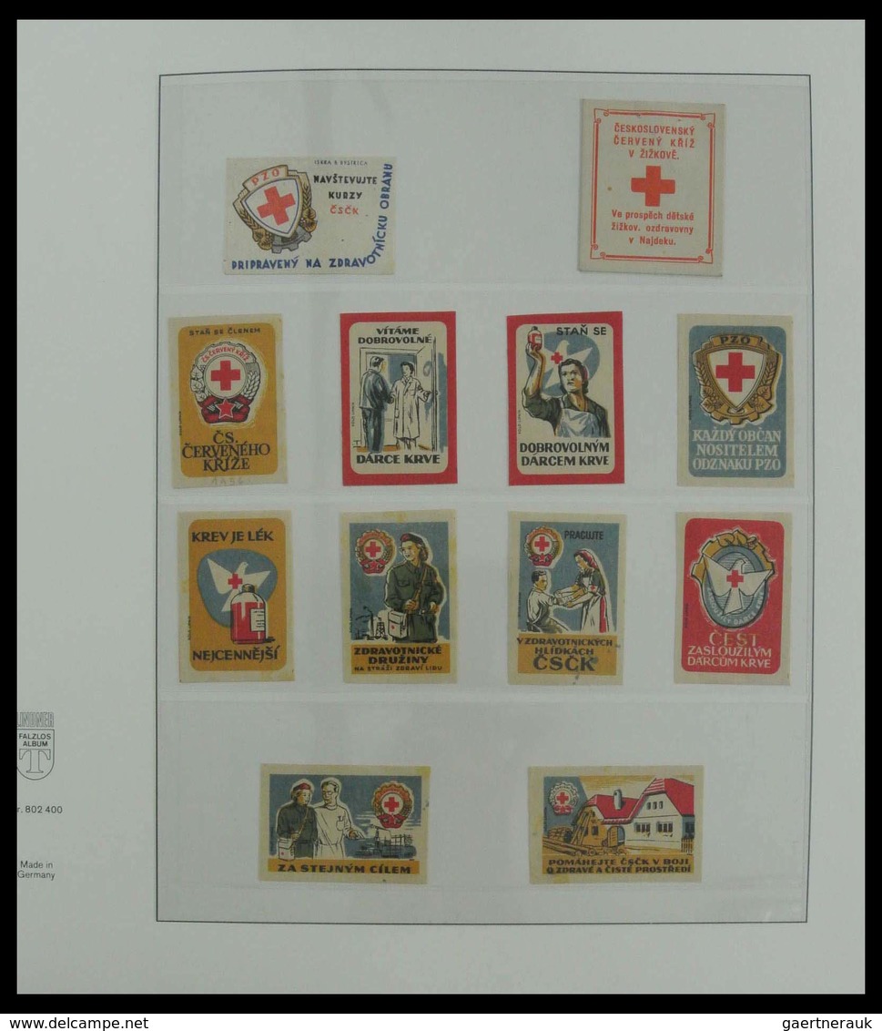 Thematik: Rotes Kreuz / red cross: Beautiful lot Red Cross cinderellas in album. Lot contains very m