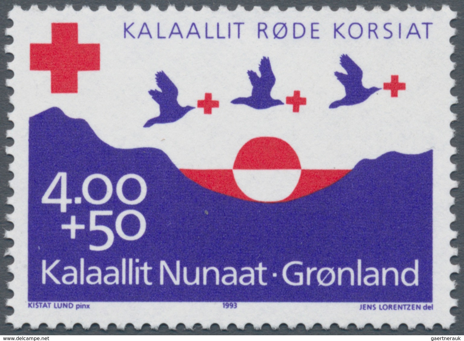 Thematik: Rotes Kreuz / Red Cross: 1993, GREENLAND: 70 Years RED CROSS In Greenland 4.00+0.50dkr. In - Rotes Kreuz