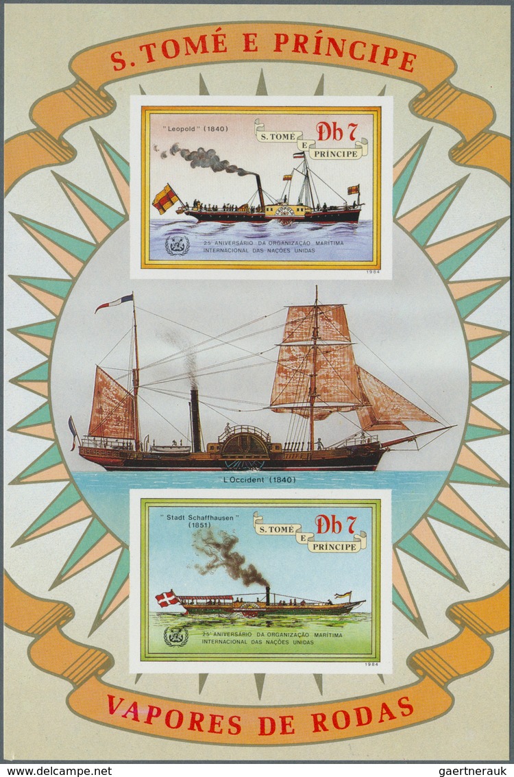 Thematik: Schiffe / Ships: 1984, SAO TOME E PRINCIPE: Paddle Steamers Set Of Six Different IMPERFORA - Schiffe