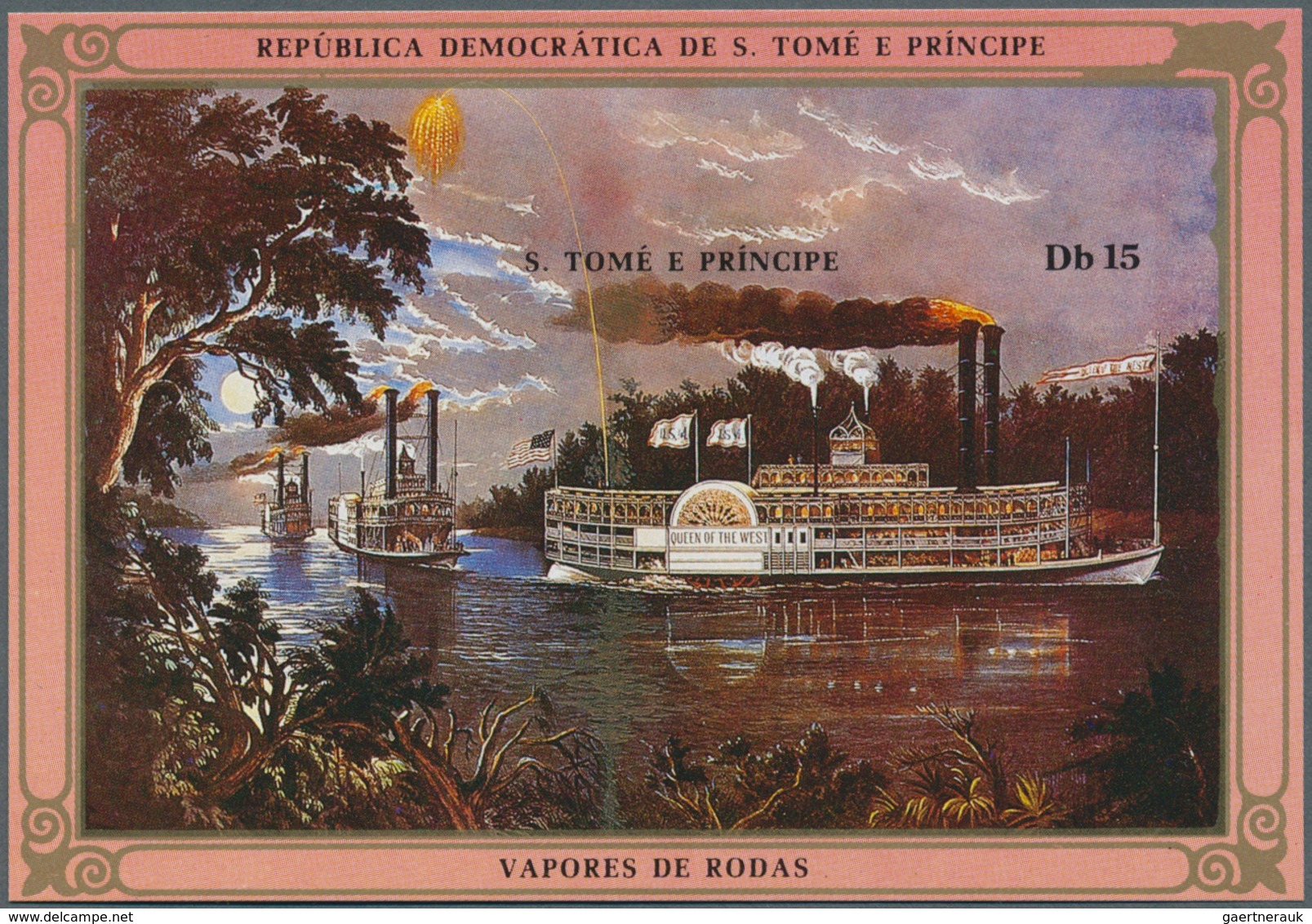 Thematik: Schiffe / Ships: 1984, SAO TOME E PRINCIPE: Paddle Steamers Set Of Three Different IMPERFO - Schiffe