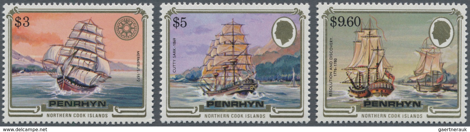 Thematik: Schiffe-Segelschiffe / Ships-sailing Ships: 1984, PENRHYN: Ship Definitives The Three Key - Schiffe