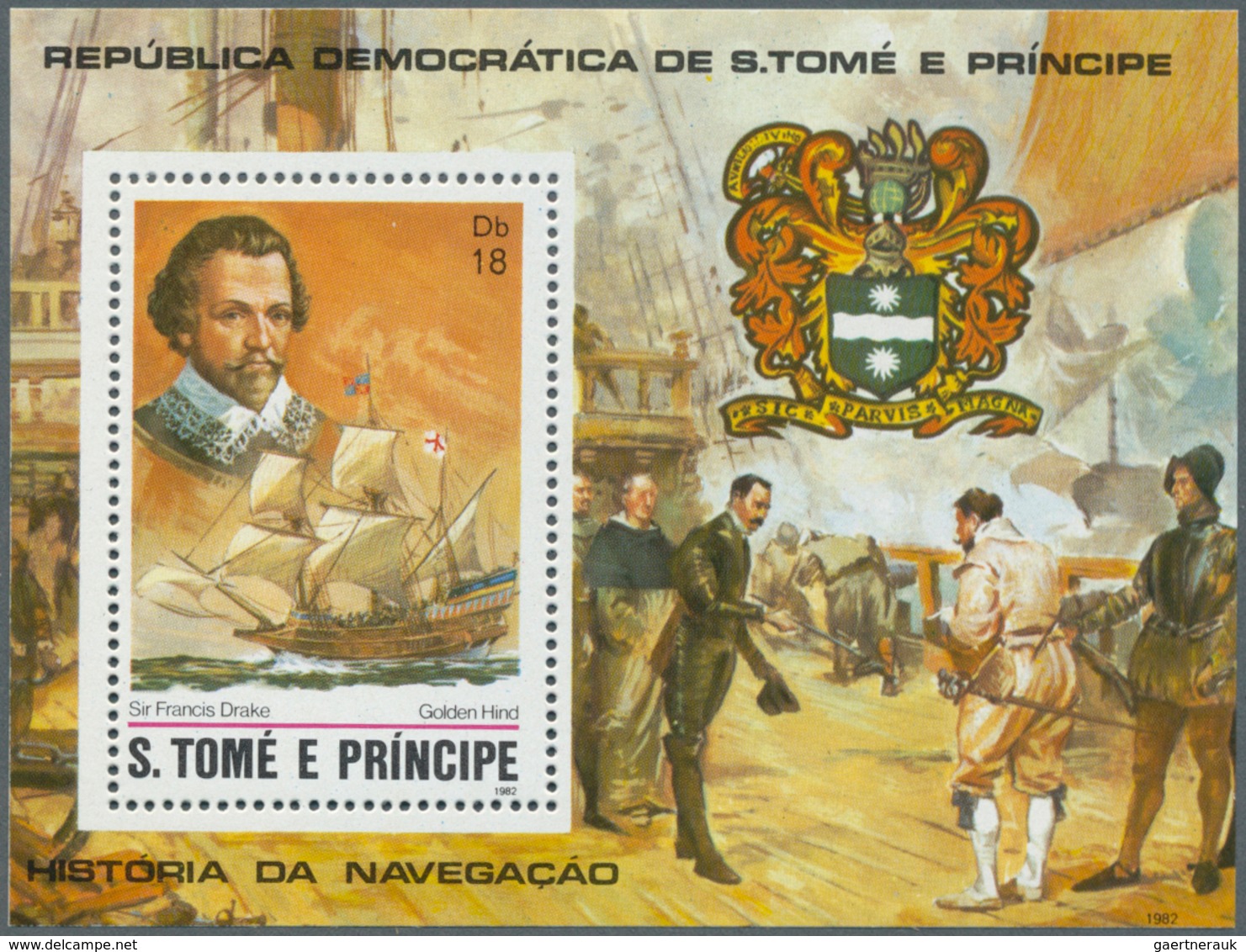 Thematik: Seefahrer, Entdecker / Sailors, Discoverers: 1982, SAO TOME E PRINCIPE: Navigators With He - Erforscher