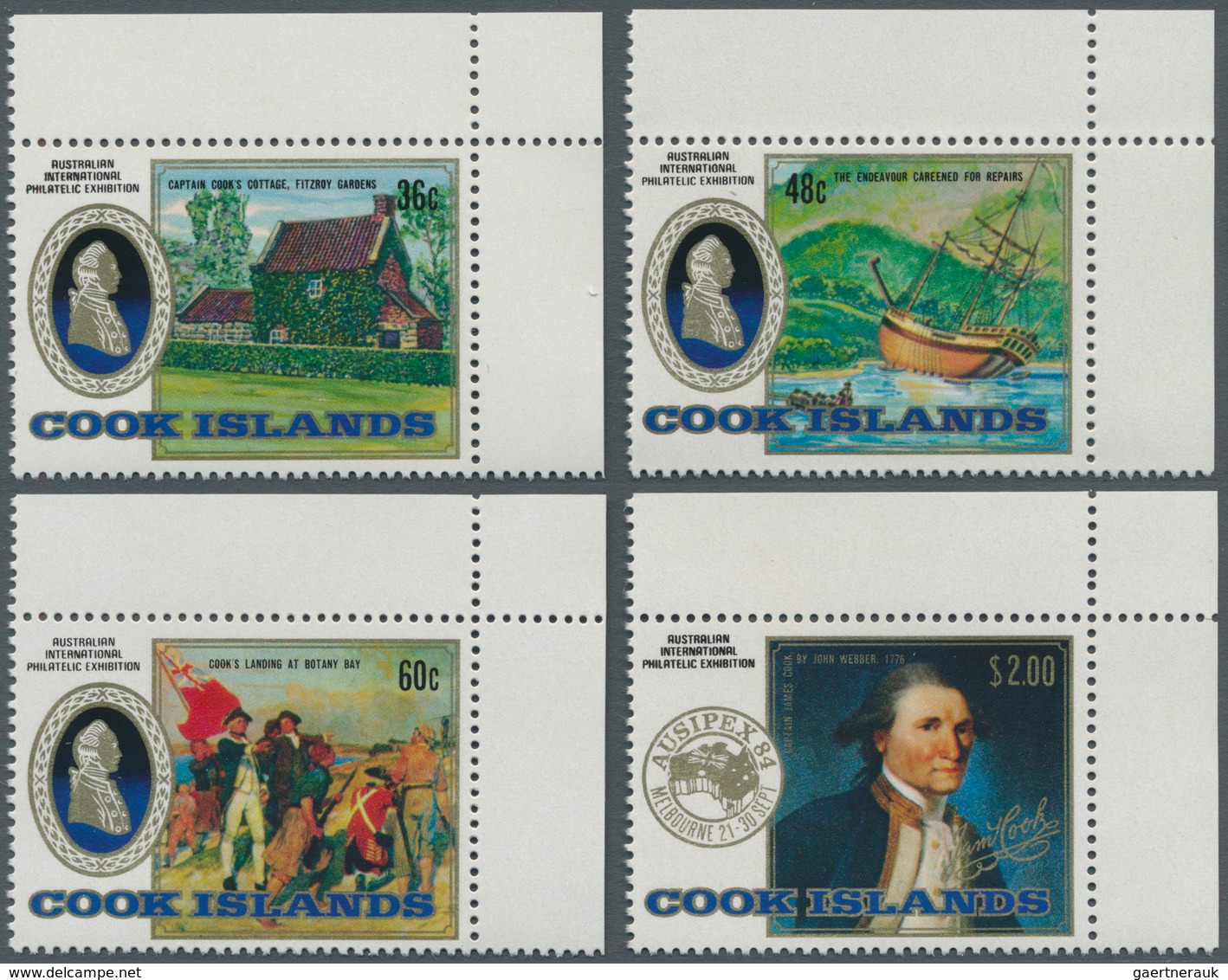 Thematik: Seefahrer, Entdecker / Sailors, Discoverers: 1984, COOK ISLANDS: Stamp Exhibition AUSIPEX - Erforscher