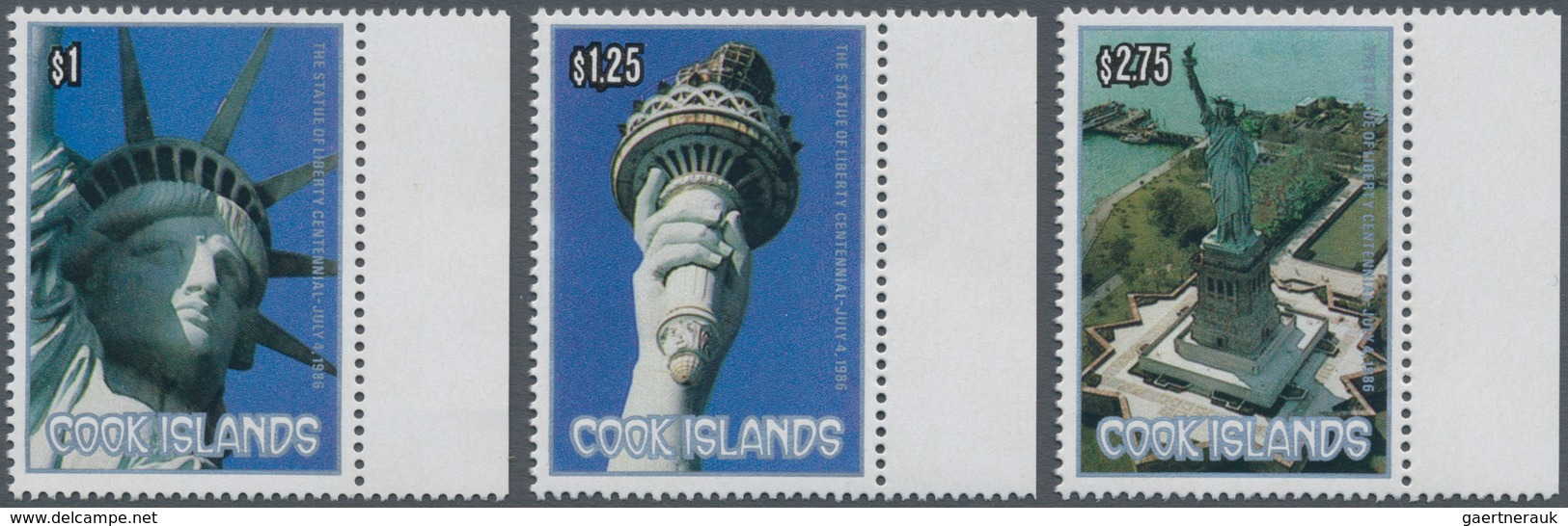 Thematik: Sehenswürdigkeiten-Freiheitsstatue / Sights- Statue Of Liberty: 1986, COOK ISLANDS: 100 Ye - Sonstige & Ohne Zuordnung