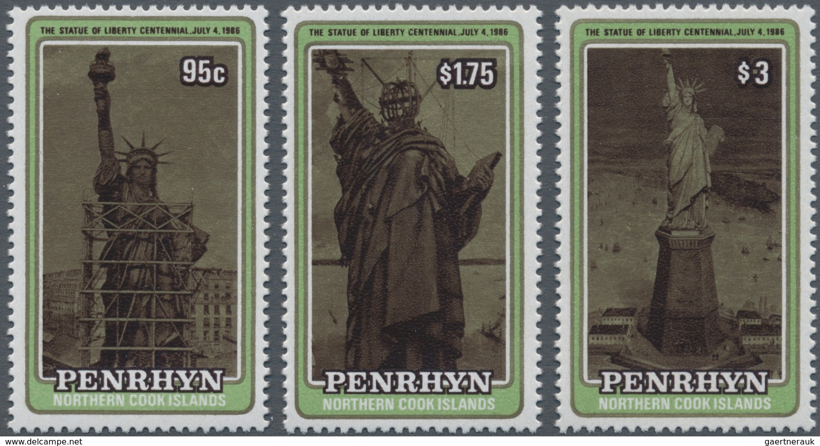 Thematik: Sehenswürdigkeiten-Freiheitsstatue / Sights- Statue Of Liberty: 1986, PENRHYN: 100 Years S - Sonstige & Ohne Zuordnung