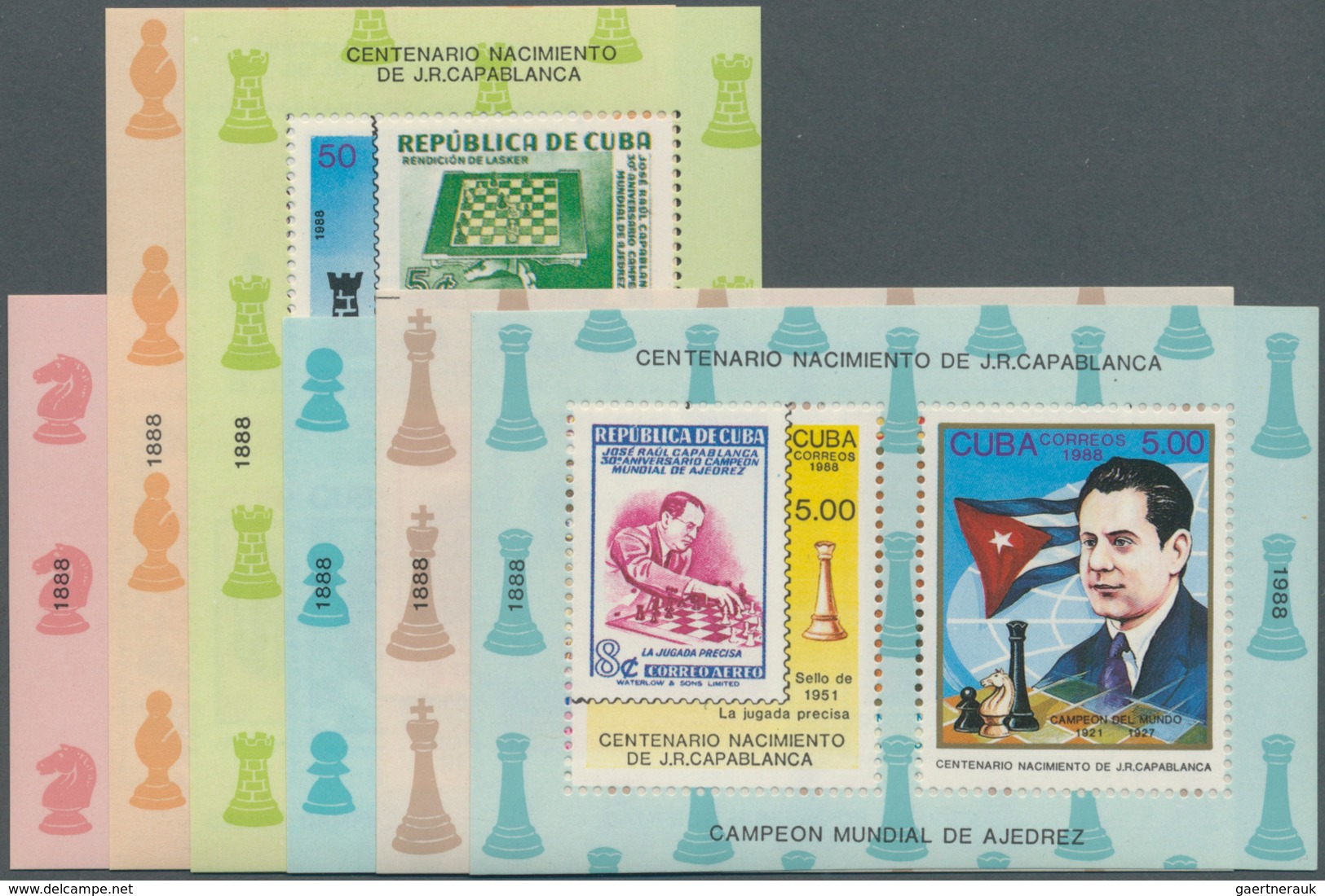 Thematik: Spiele-Schach / Games-chess: 1988, CUBA: 100th Birthday Of Chess Grandmaster José Raúl Cap - Schaken