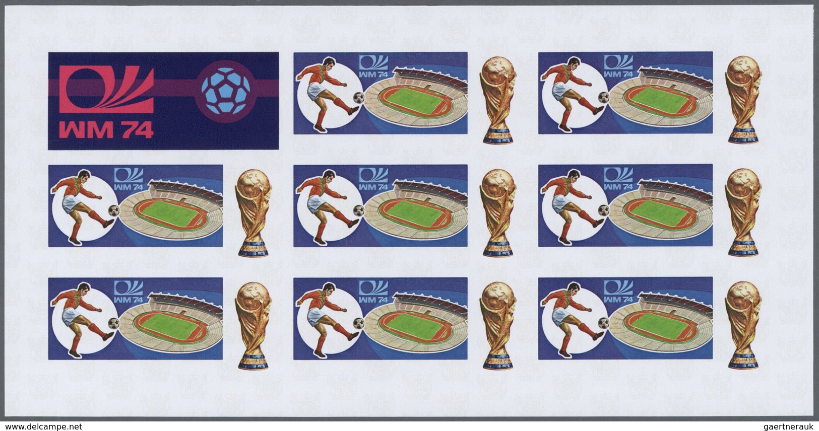 Thematik: Sport-Fußball / Sport-soccer, Football: 1974, Cook Islands. Progressive Proofs Set Of Shee - Other & Unclassified