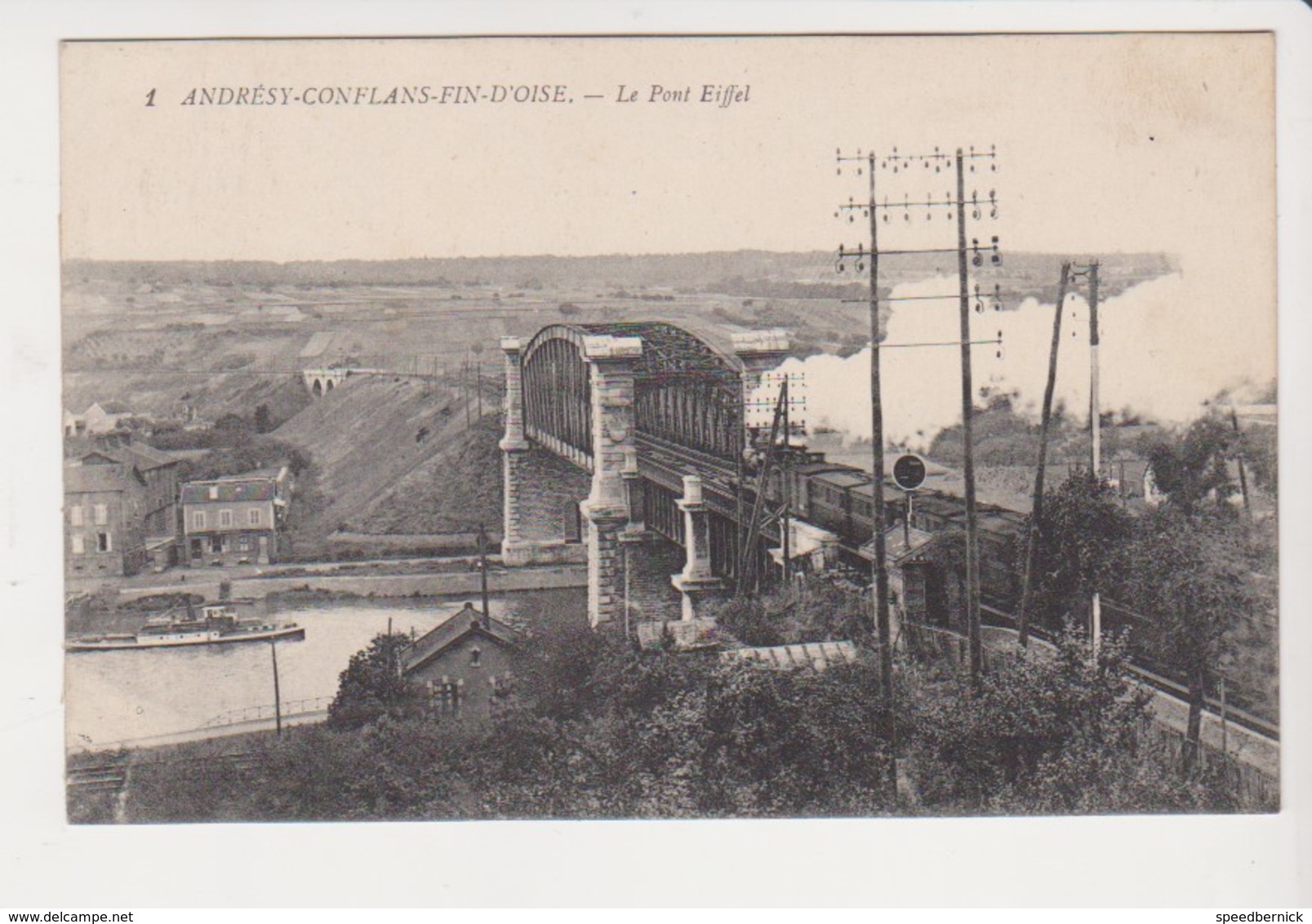 26768 Andresy Conflans Fin D'oise France Pont Eiffel Chemins Fer -1l' Abeille-  Train Locomotive - Ouvrages D'Art