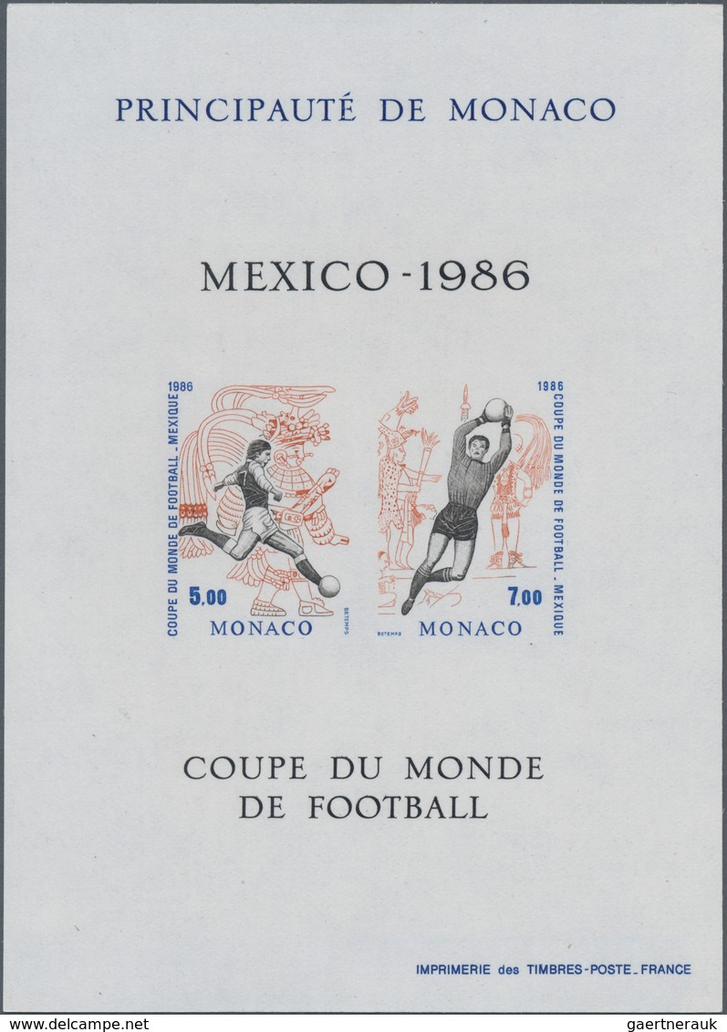 Thematik: Sport-Fußball / Sport-soccer, Football: 1986, Monaco, Football World Cup, Souvenir Sheet I - Sonstige & Ohne Zuordnung