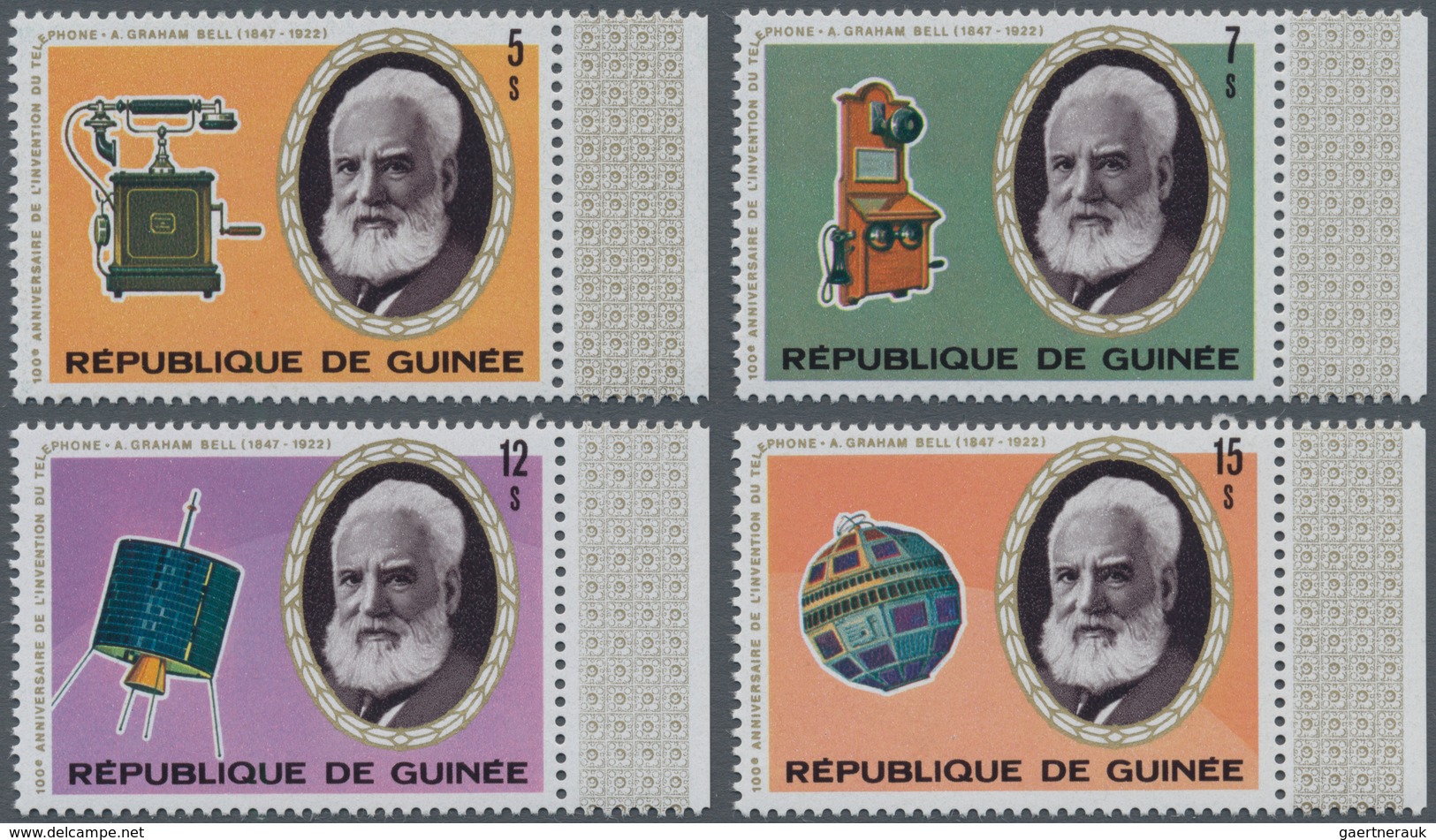 Thematik: Technik-Telefon / Technic-telephone: 1976, GUINEA: 100 Years Of Telephone (Alexander Graha - Telecom