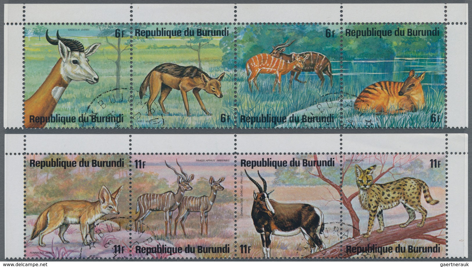 Thematik: Tiere, Fauna / Animals, Fauna: 1975, BURUNDI: African Animals (rhinoceros, Snake, Gazelle, - Sonstige & Ohne Zuordnung